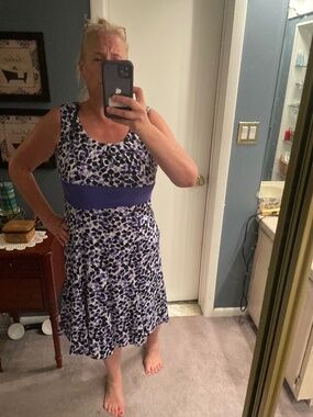Beautiful-Perceptions Purple and Black Patterned Maxi Dress with Solid Waist